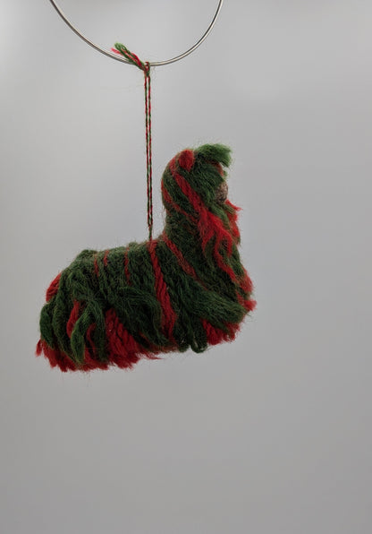 Green and red woven hanging decoration 