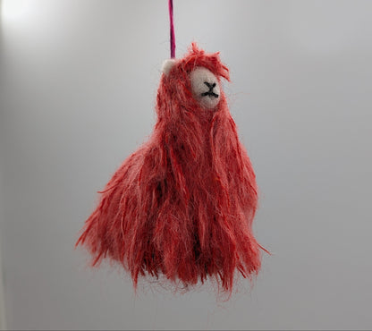 Red alpaca decoration hanging handmade