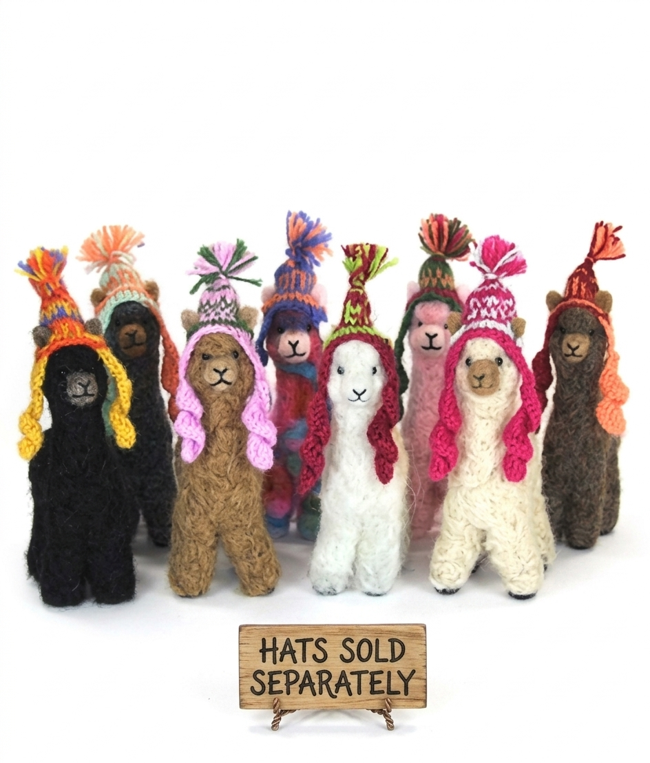 Cria Huacaya 5.5" Felted Alpaca (Hat Sold Separately)