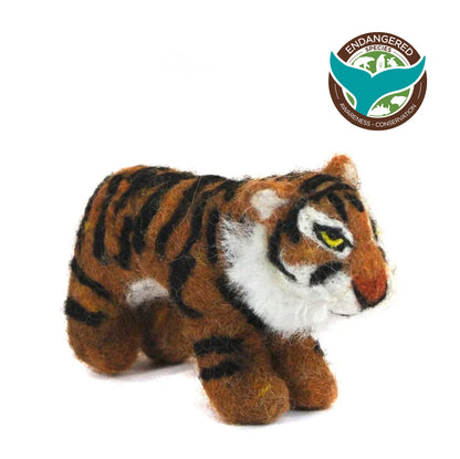 Golden Tiger: Wildlife Felted Alpaca Sculpture