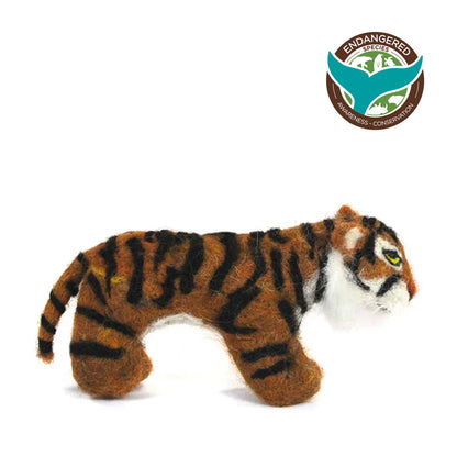 Golden Tiger: Wildlife Felted Alpaca Sculpture