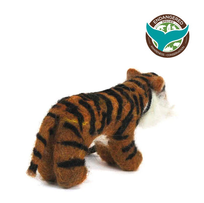 Golden Tiger: Wildlife Felted Alpaca Sculpture