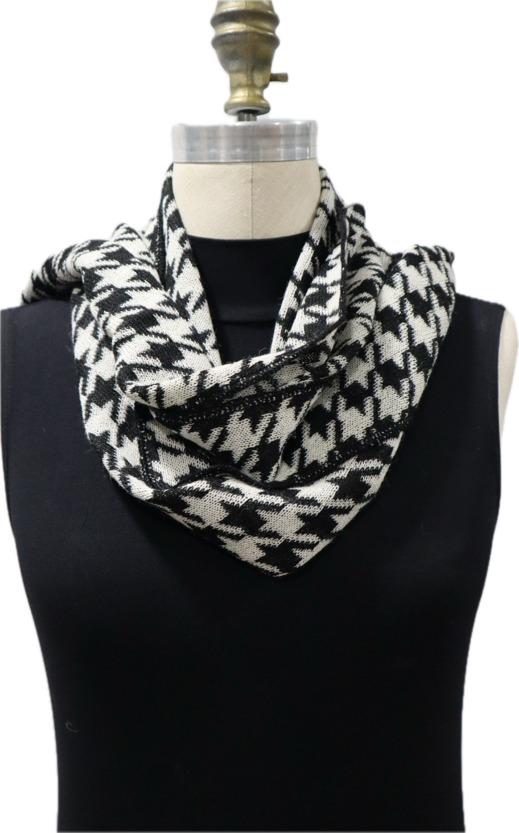 Classic Herringbone Scarf: Black and White