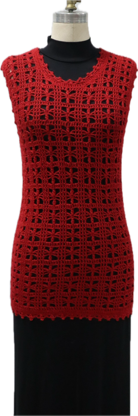 Baby Alpaca Overlay Dress: Red