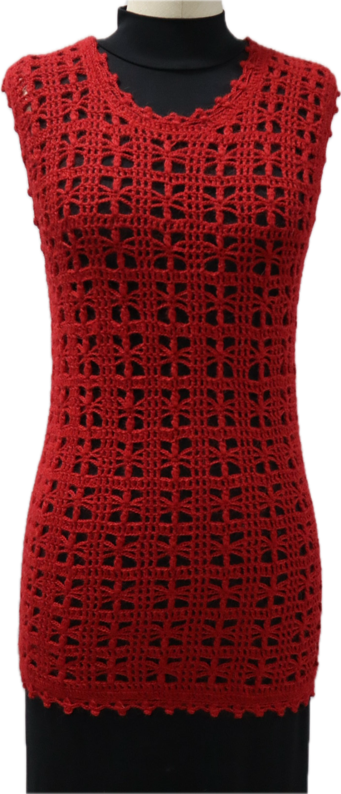 Baby Alpaca Overlay Dress: Red