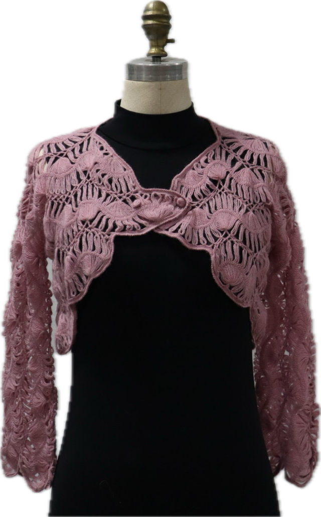 Baby Alpaca Hand Knit Shrug Lilac