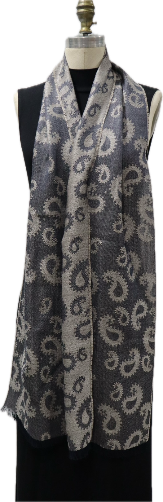 Classic Paisley Scarf: Black and White