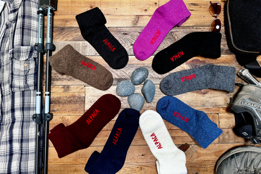 Rugged Alpaca Socks-Denim