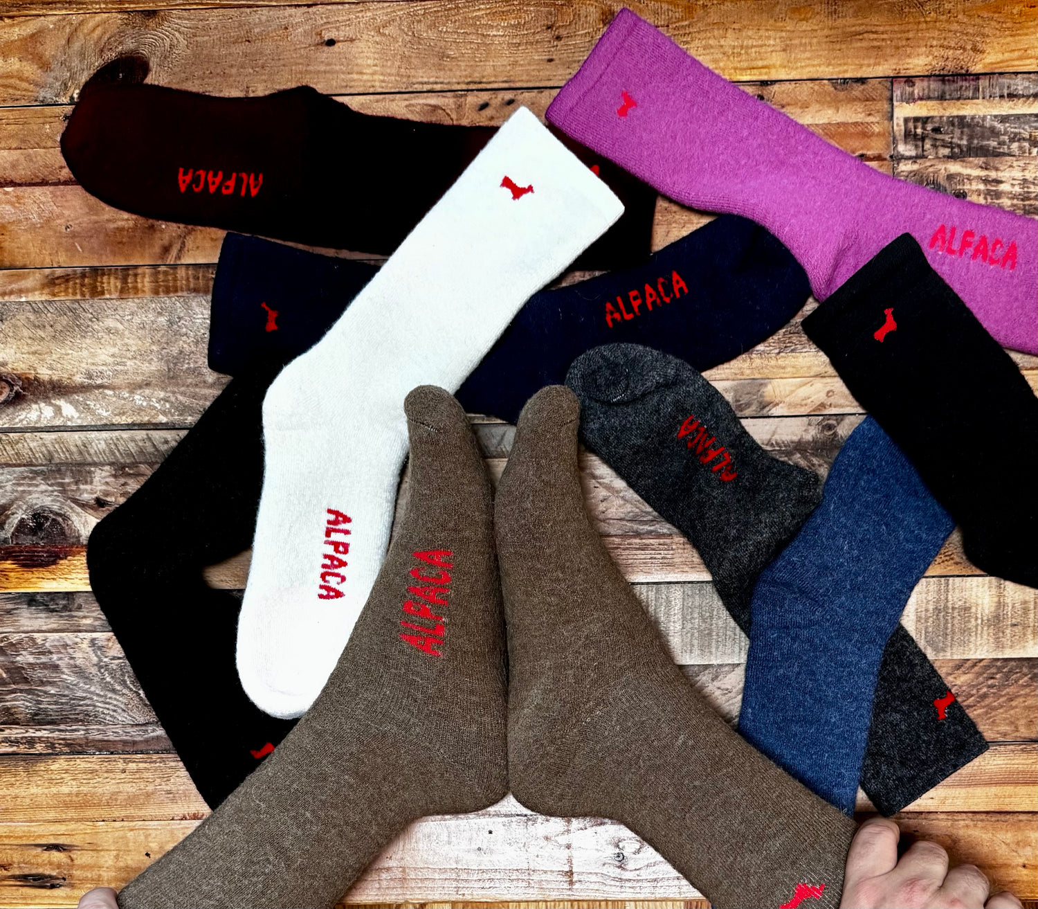 Rugged Alpaca Socks-Denim