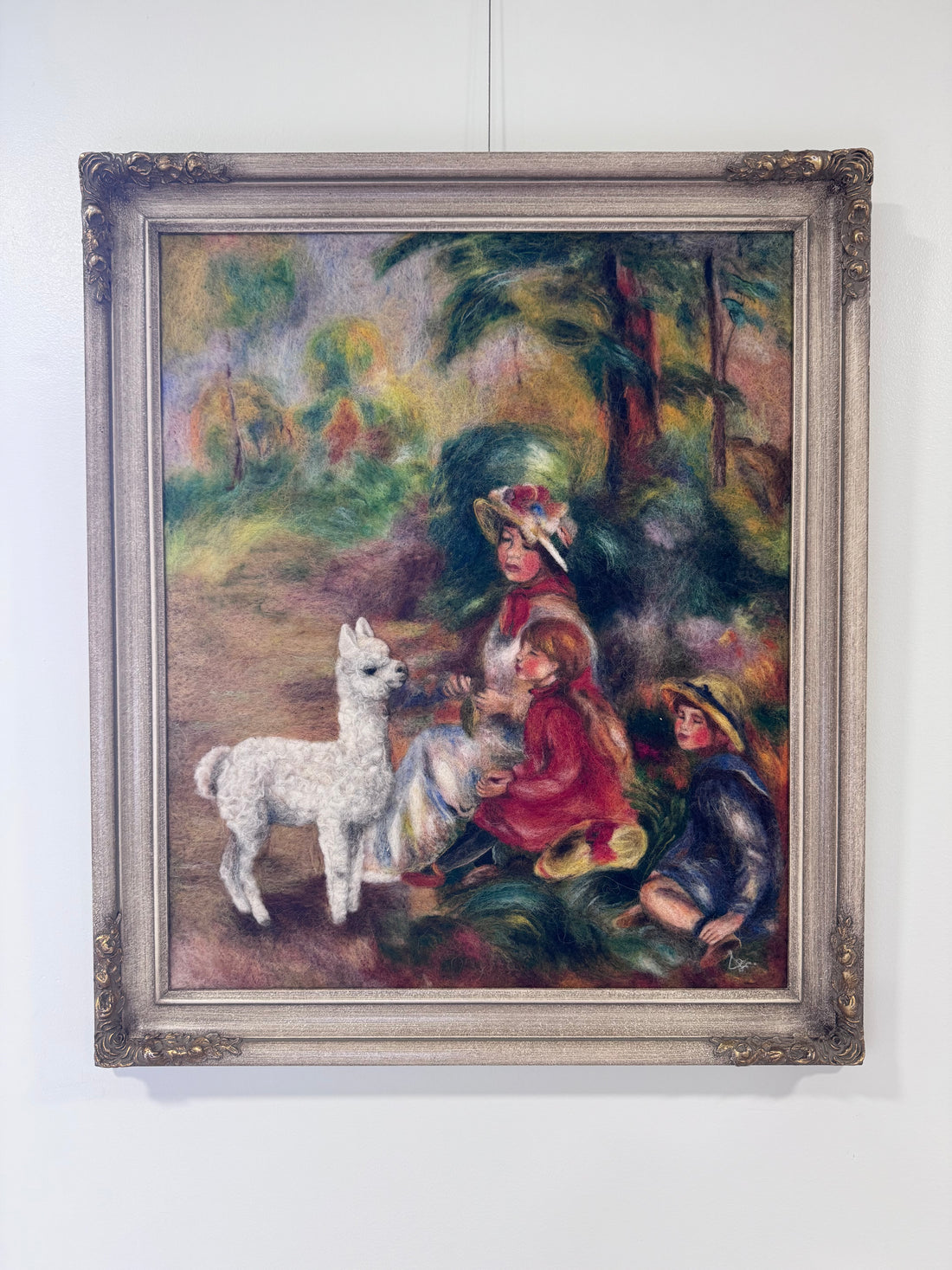 The Apple Seller Alpaca Portrait - Framed Wall Art