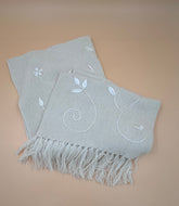 Embroidered Links Shawl: Baby Alpaca & Silk - Lanart Alpaca