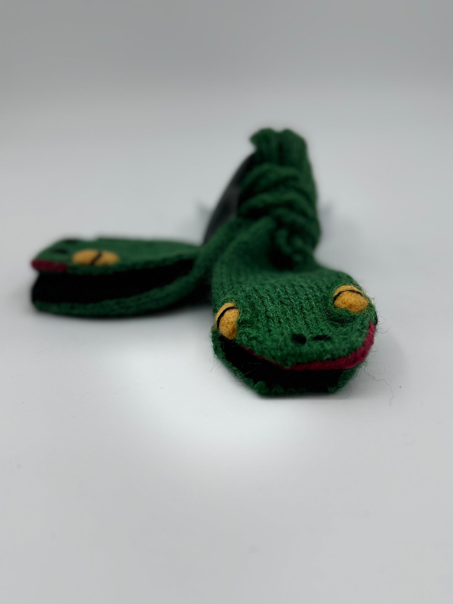 Frog Kid's Hand Knit Alpaca Mittens