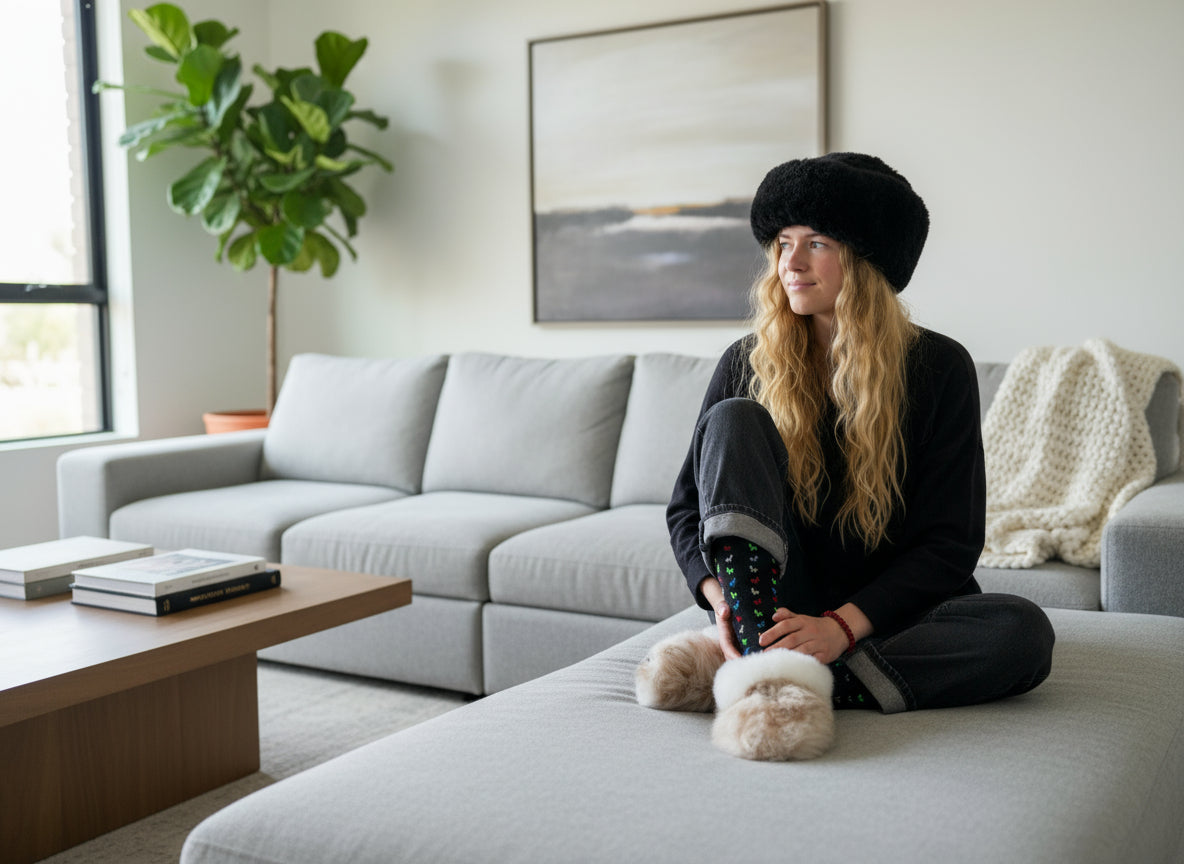 Reversible Fur House Slipper