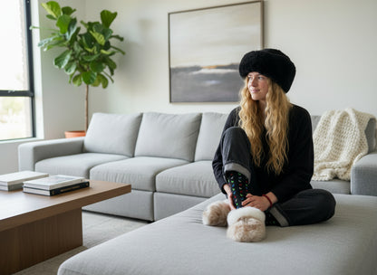 Reversible Fur House Slipper