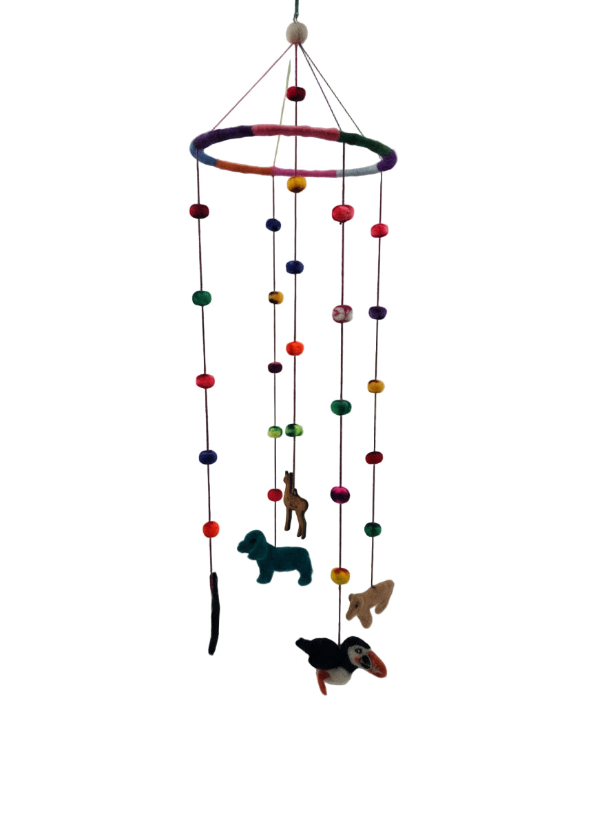 Whimsy Crib Mobile: Soft Fiber Decor