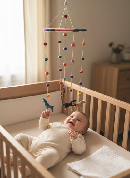 Whimsy Crib Mobile: Soft Fiber Decor