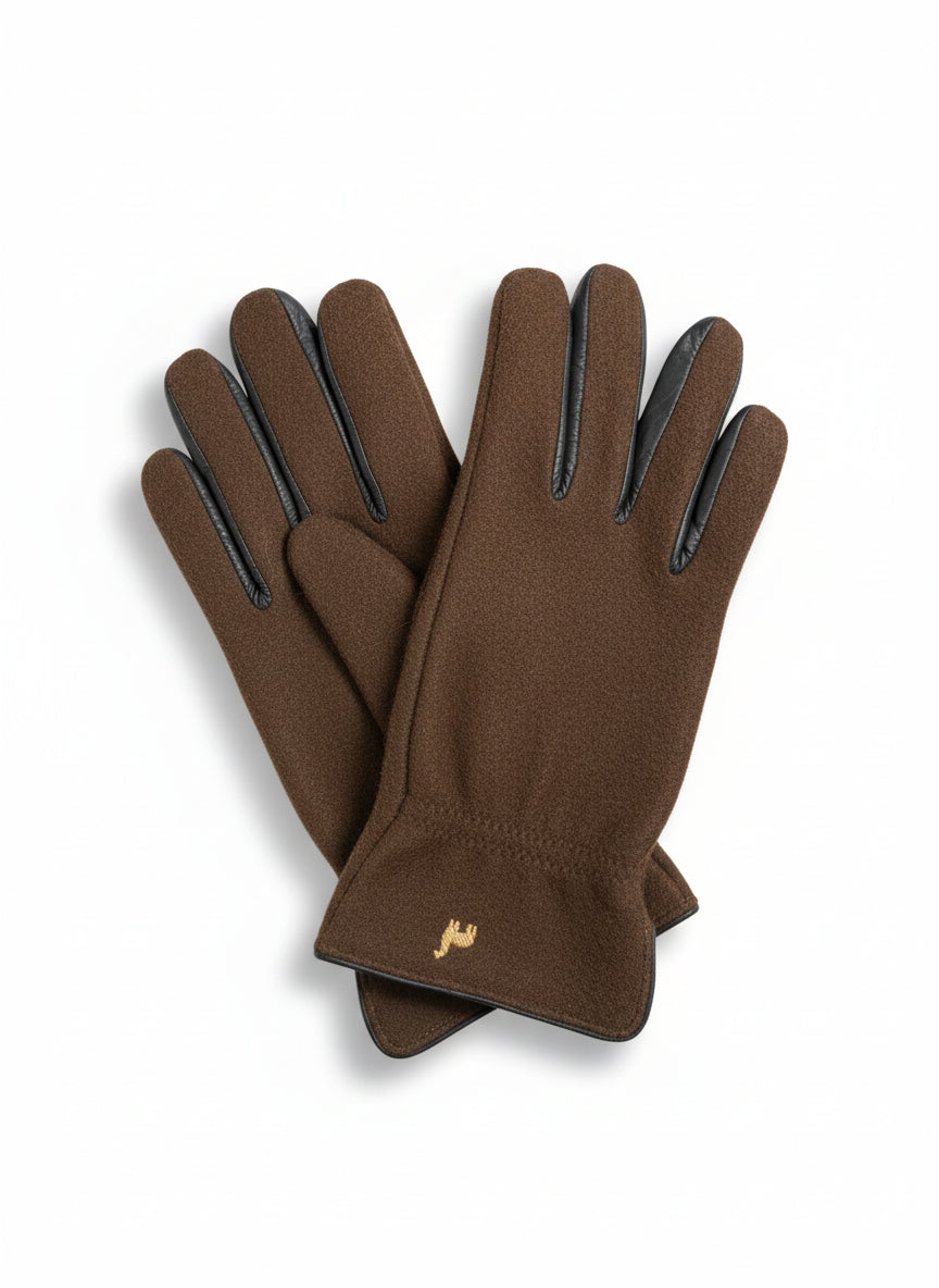 Felted Dress Gloves-Brown: SAMPLE