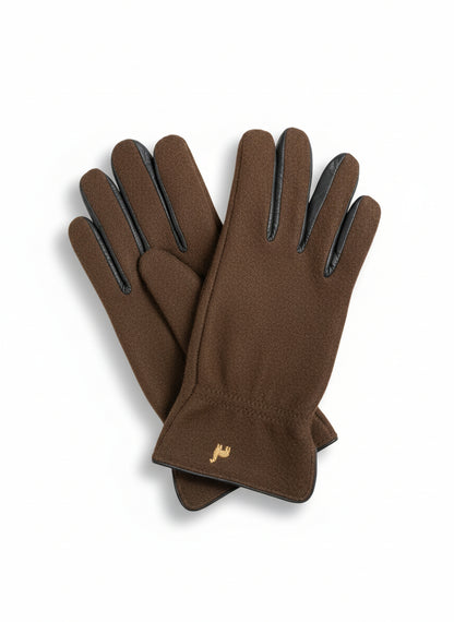 Felted Dress Gloves-Brown: SAMPLE