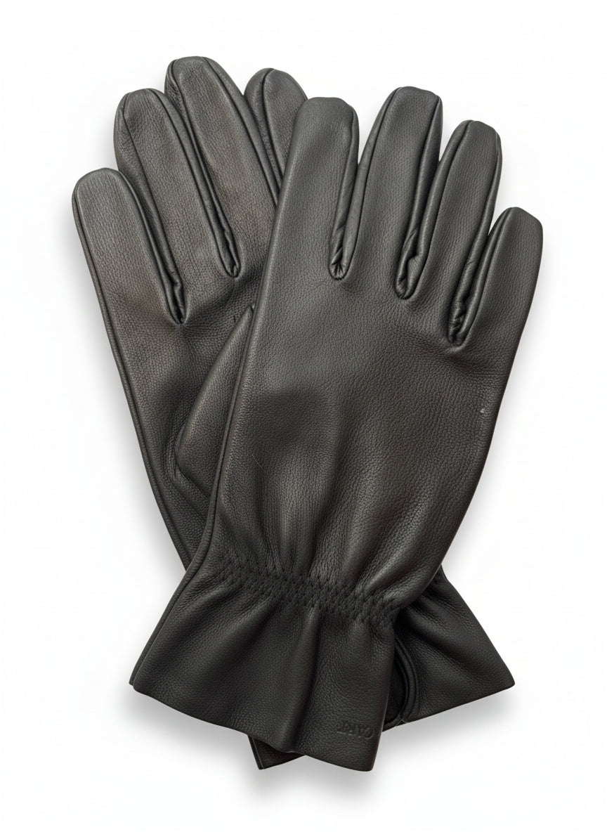 Leather Gloves Black: SAMPLE