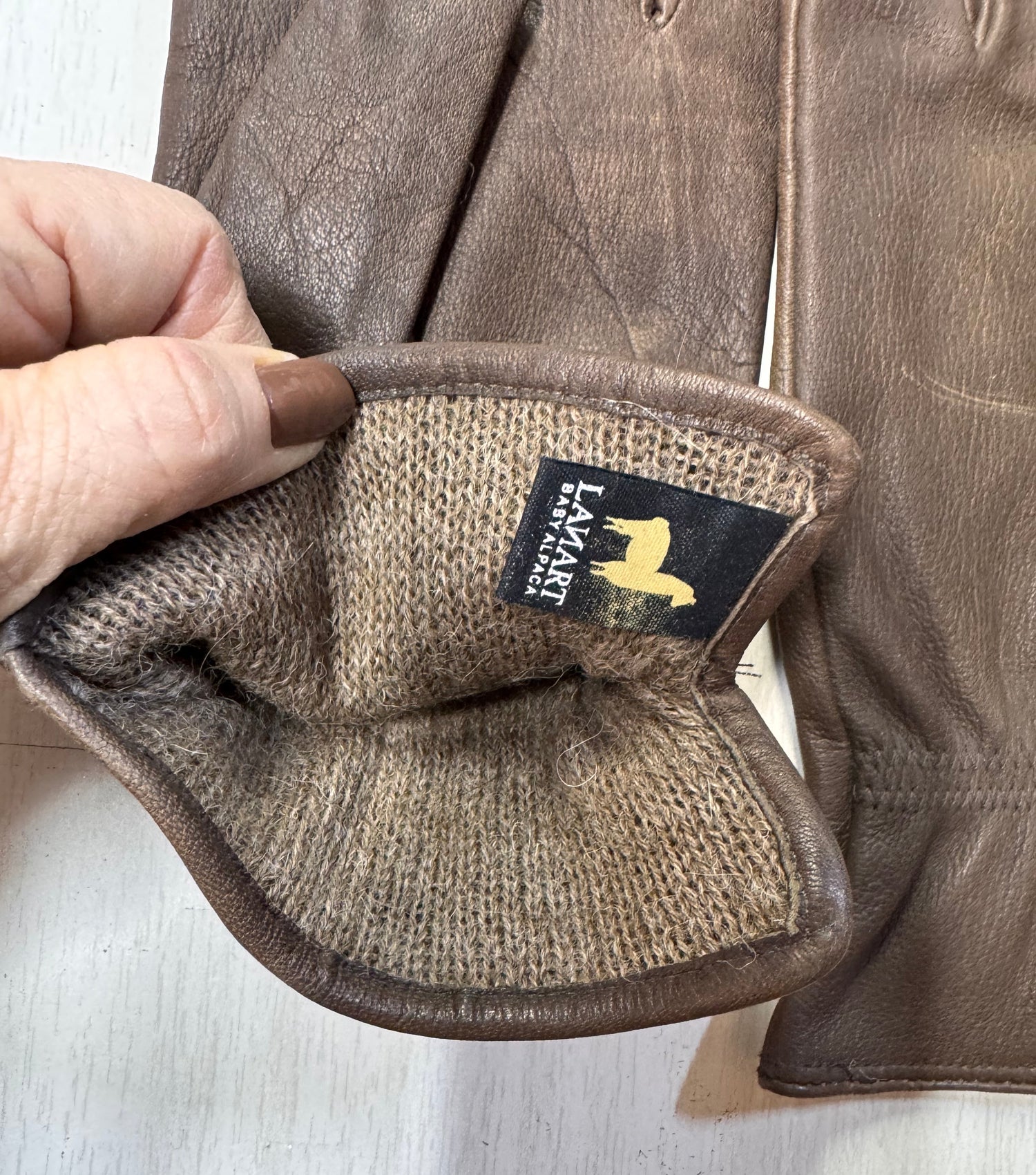 Leather Gloves Brown: SAMPLE