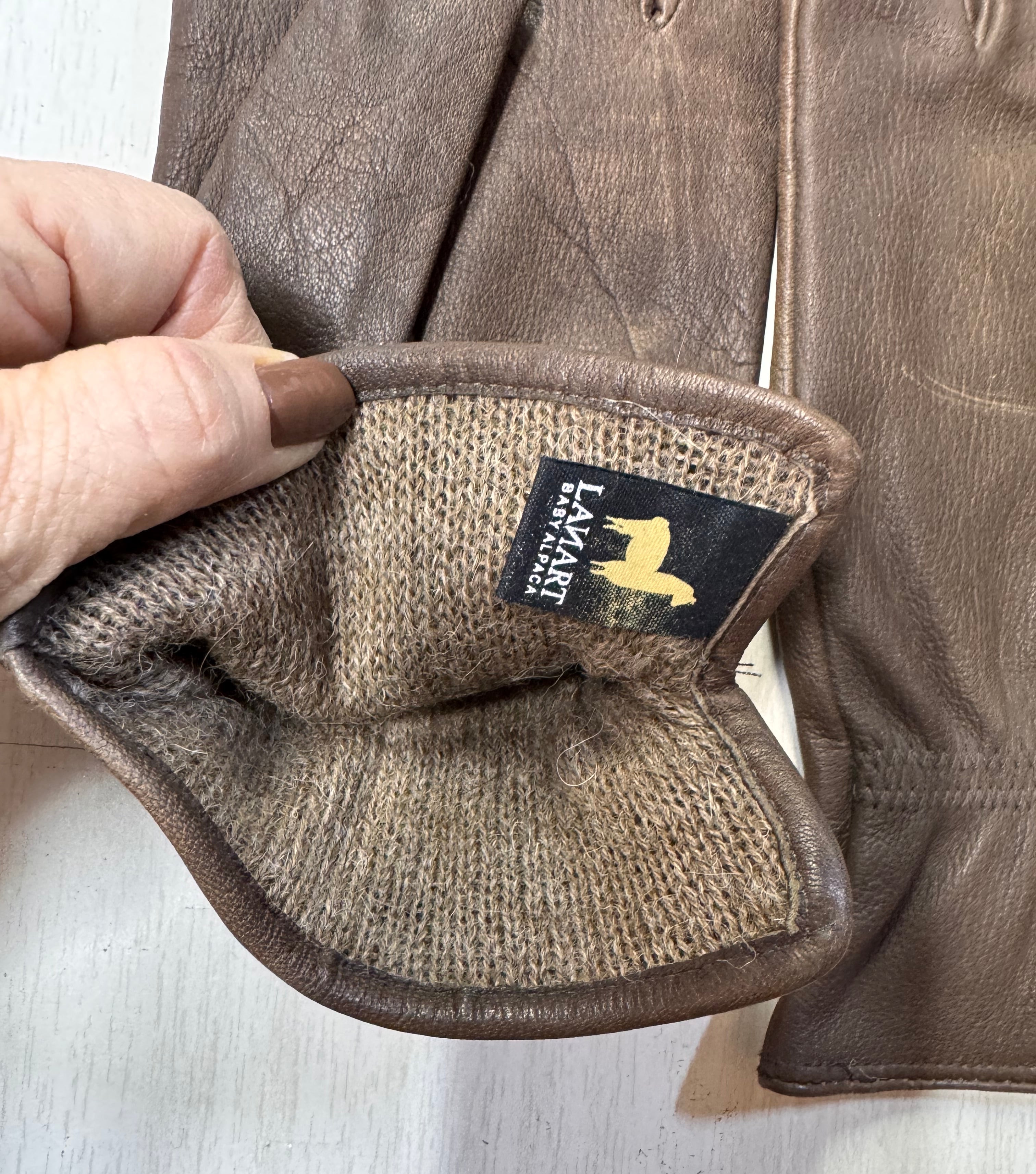 Leather Gloves Brown: SAMPLE