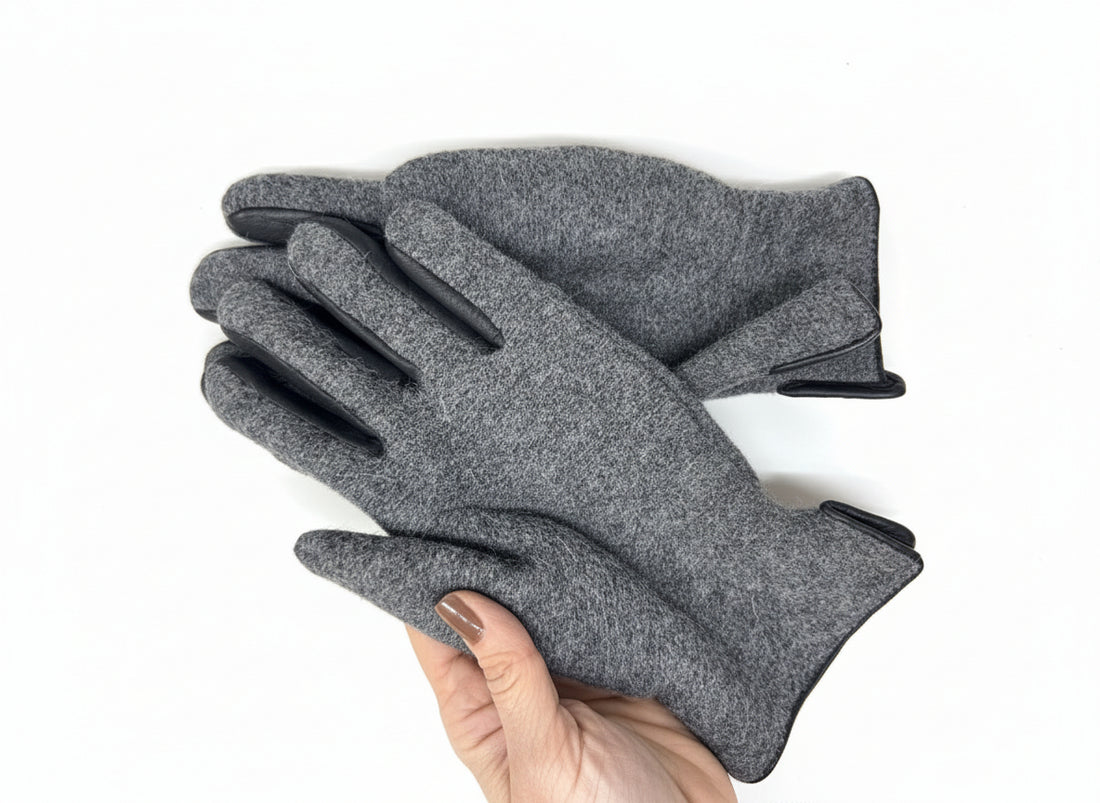 Felted Dress Gloves-Gray: SAMPLE