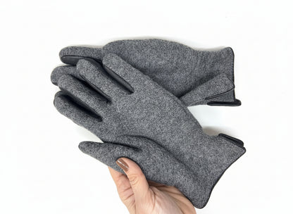 Felted Dress Gloves-Gray: SAMPLE