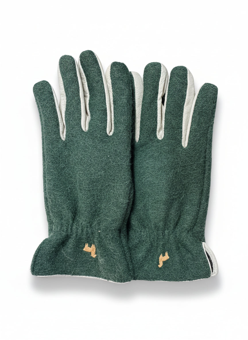 Felted Dress Gloves Green: SAMPLE