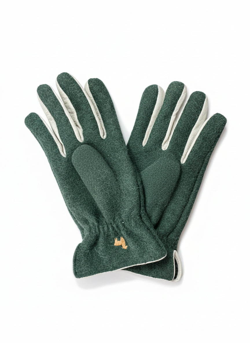 Felted Dress Gloves Green: SAMPLE