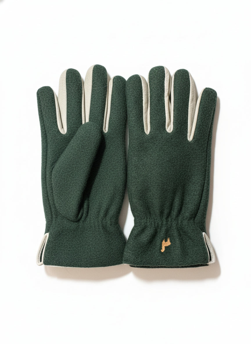 Felted Dress Gloves Green: SAMPLE