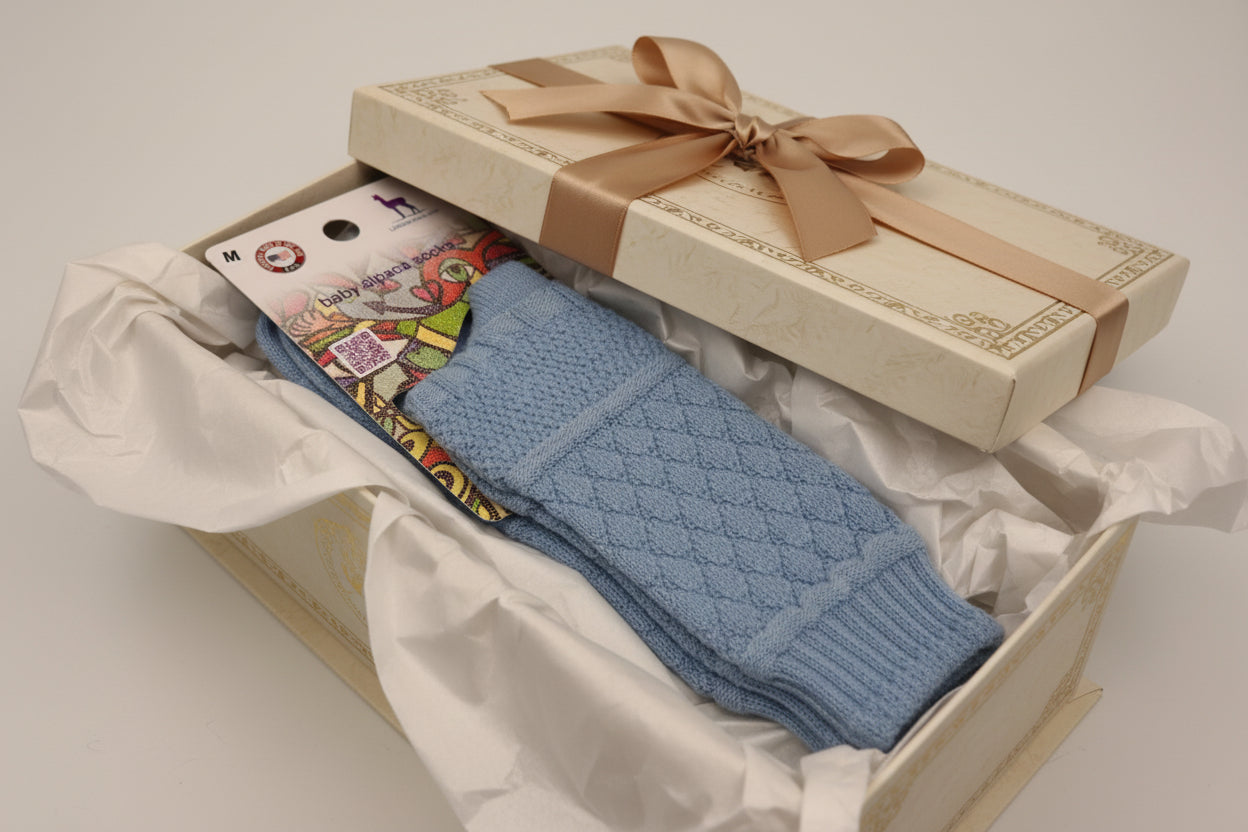 Cubism Baby Alpaca Socks-Carolina Blue