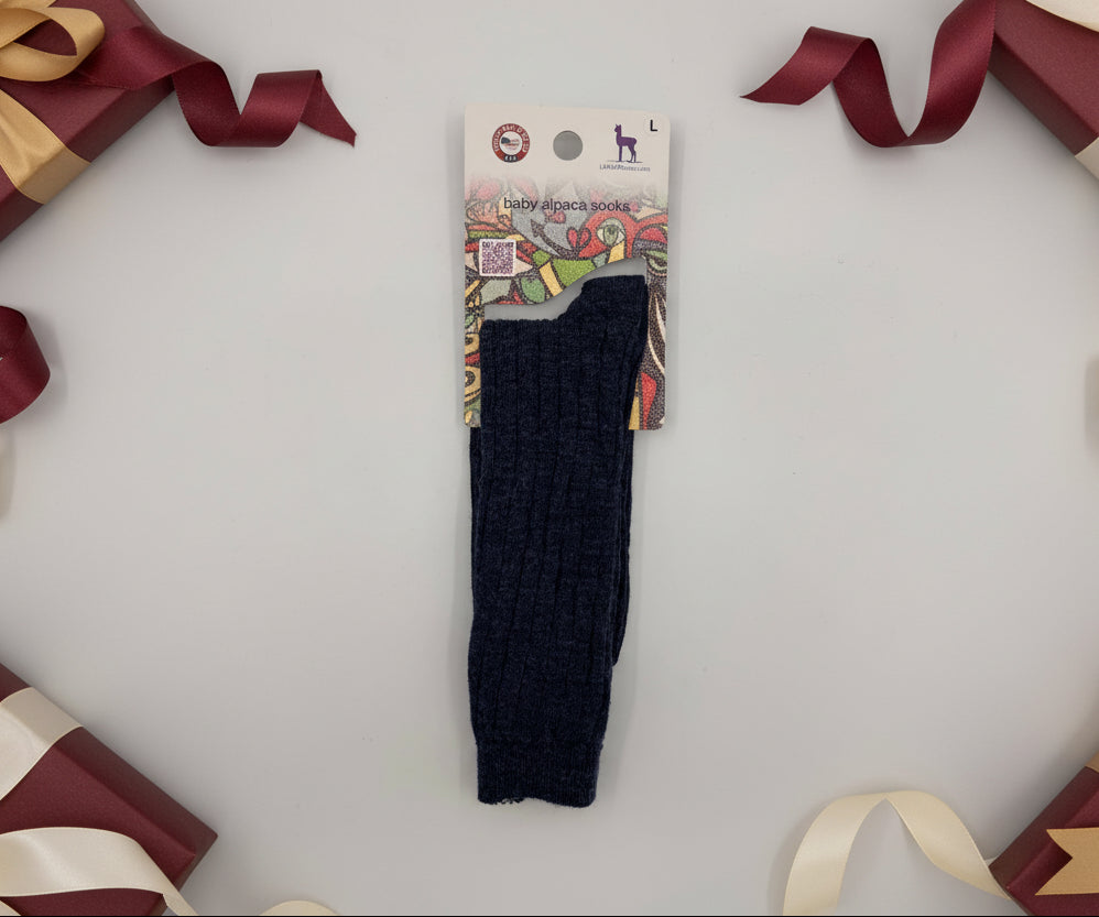 True Rib Dress Socks-Denim