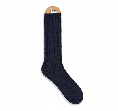True Rib Dress Socks-Denim