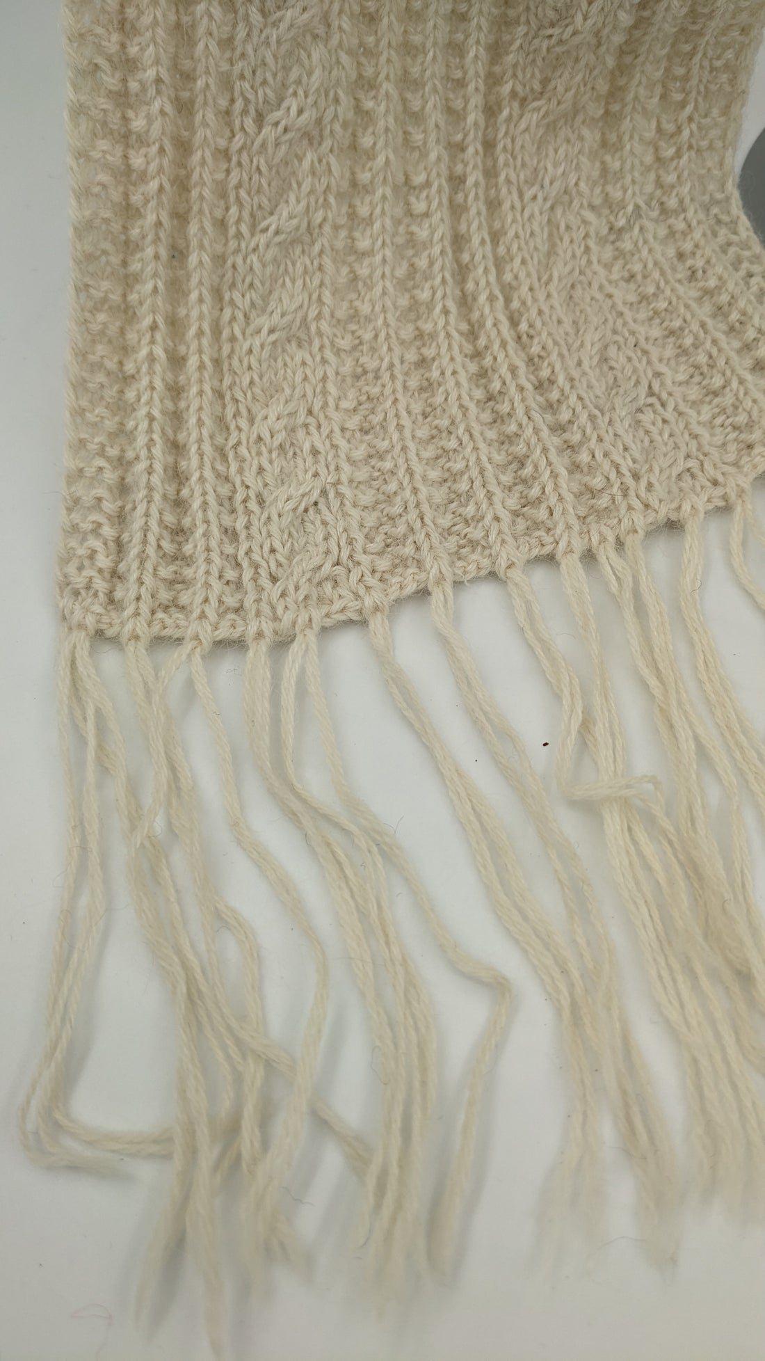 Ivory Knit Alpaca Scarf SAMPLE