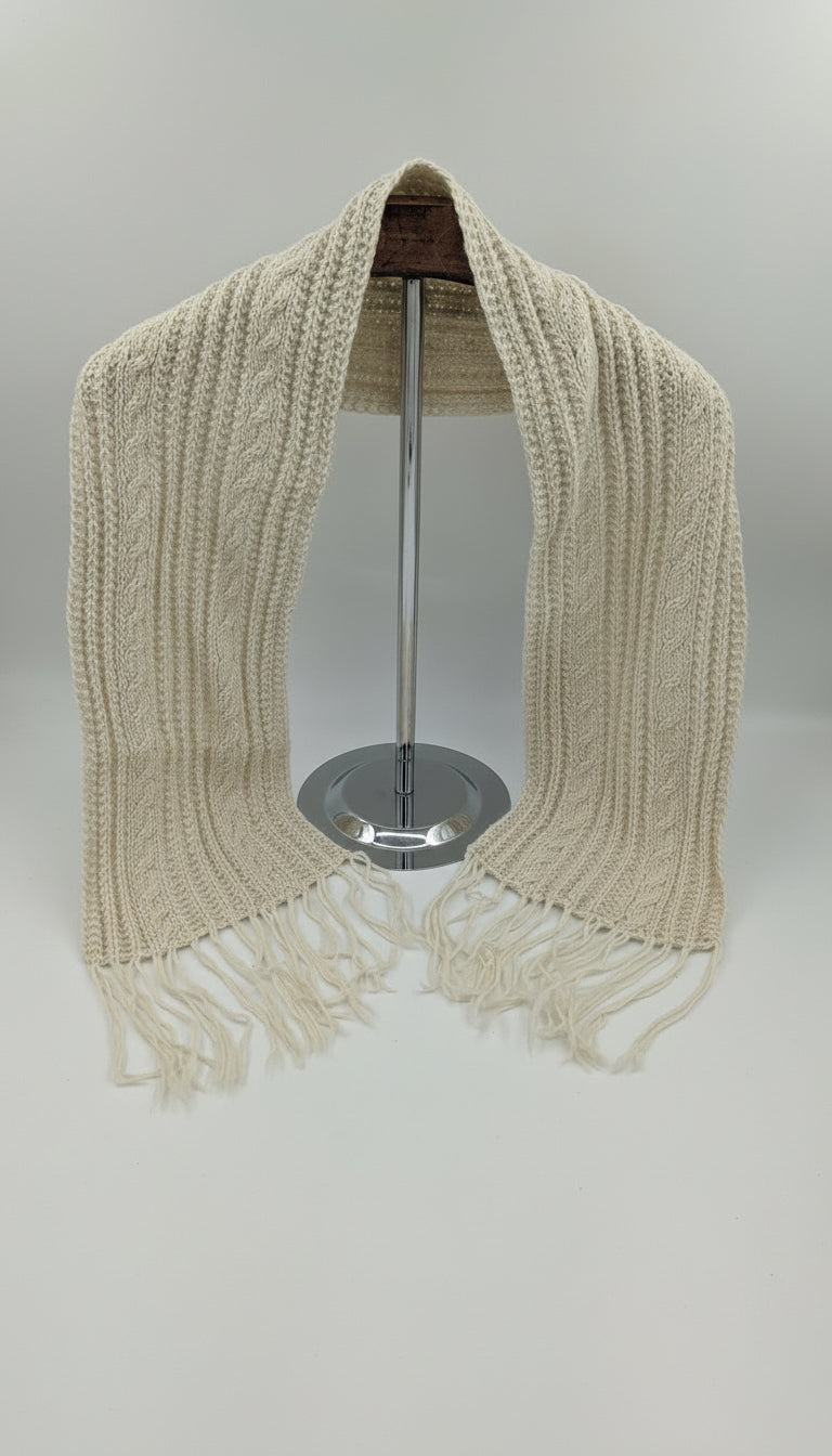 Ivory Knit Alpaca Scarf SAMPLE