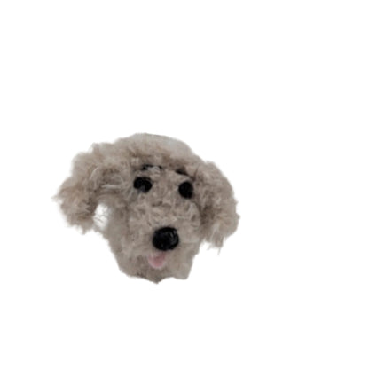 Handmade boucle and crochet dog by Lanart Alpaca