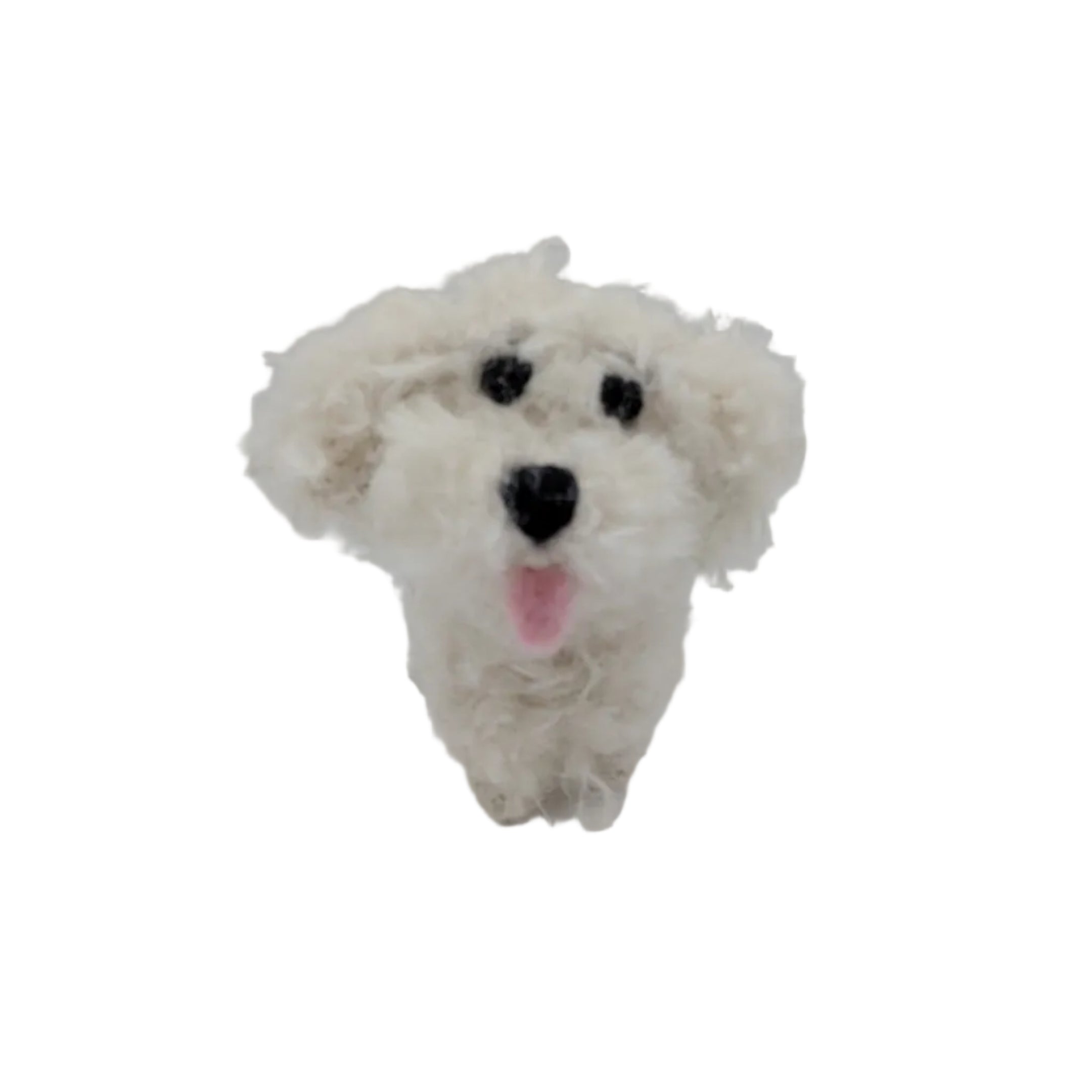 Handmade boucle and crochet dog by Lanart Alpaca