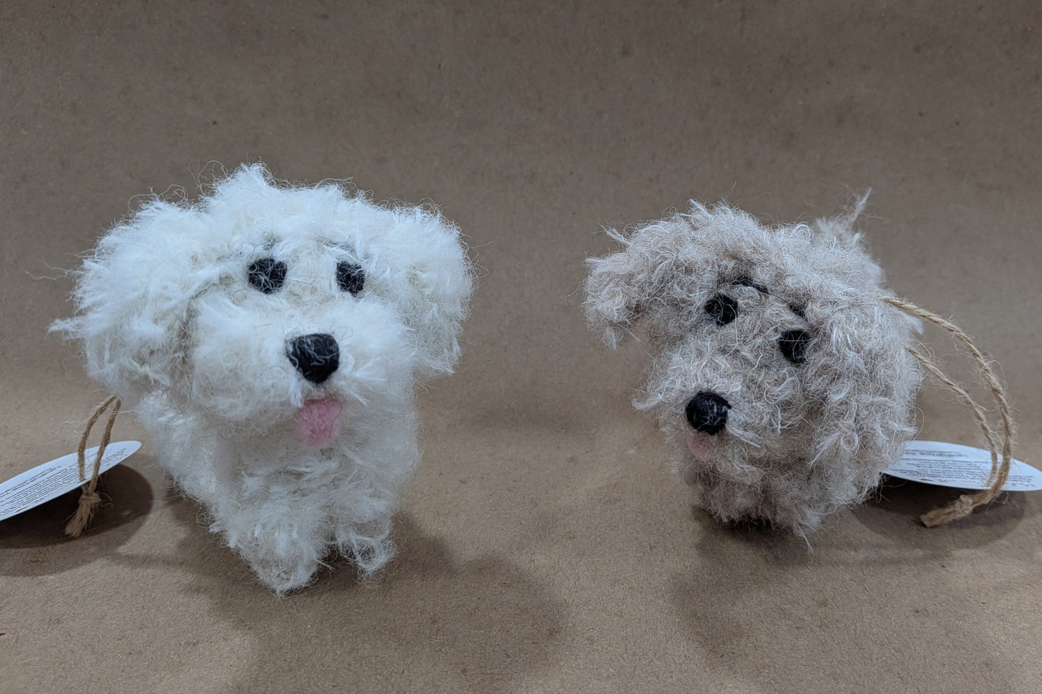 Handmade boucle and crochet dog by Lanart Alpaca