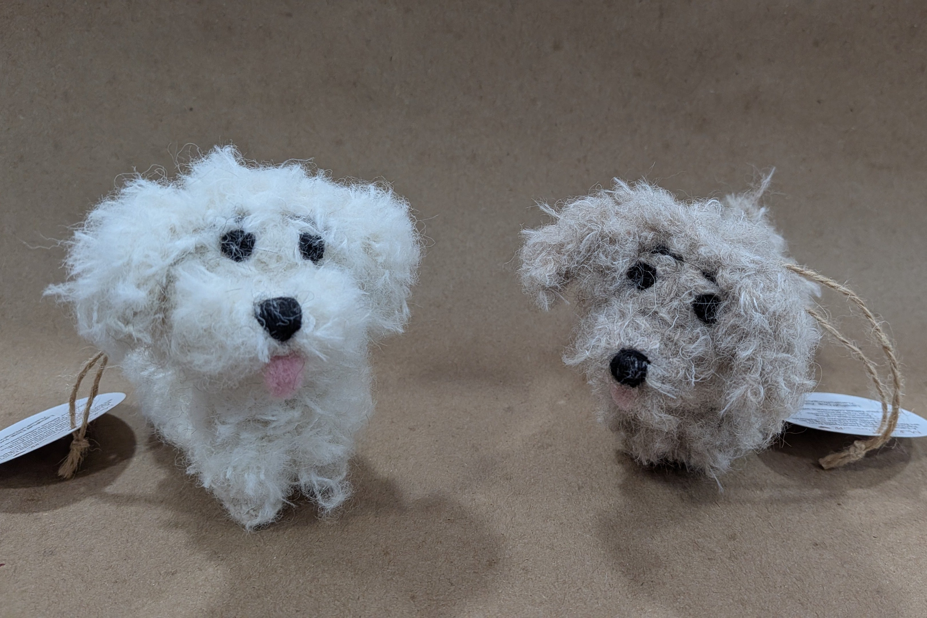 Handmade boucle and crochet dog by Lanart Alpaca