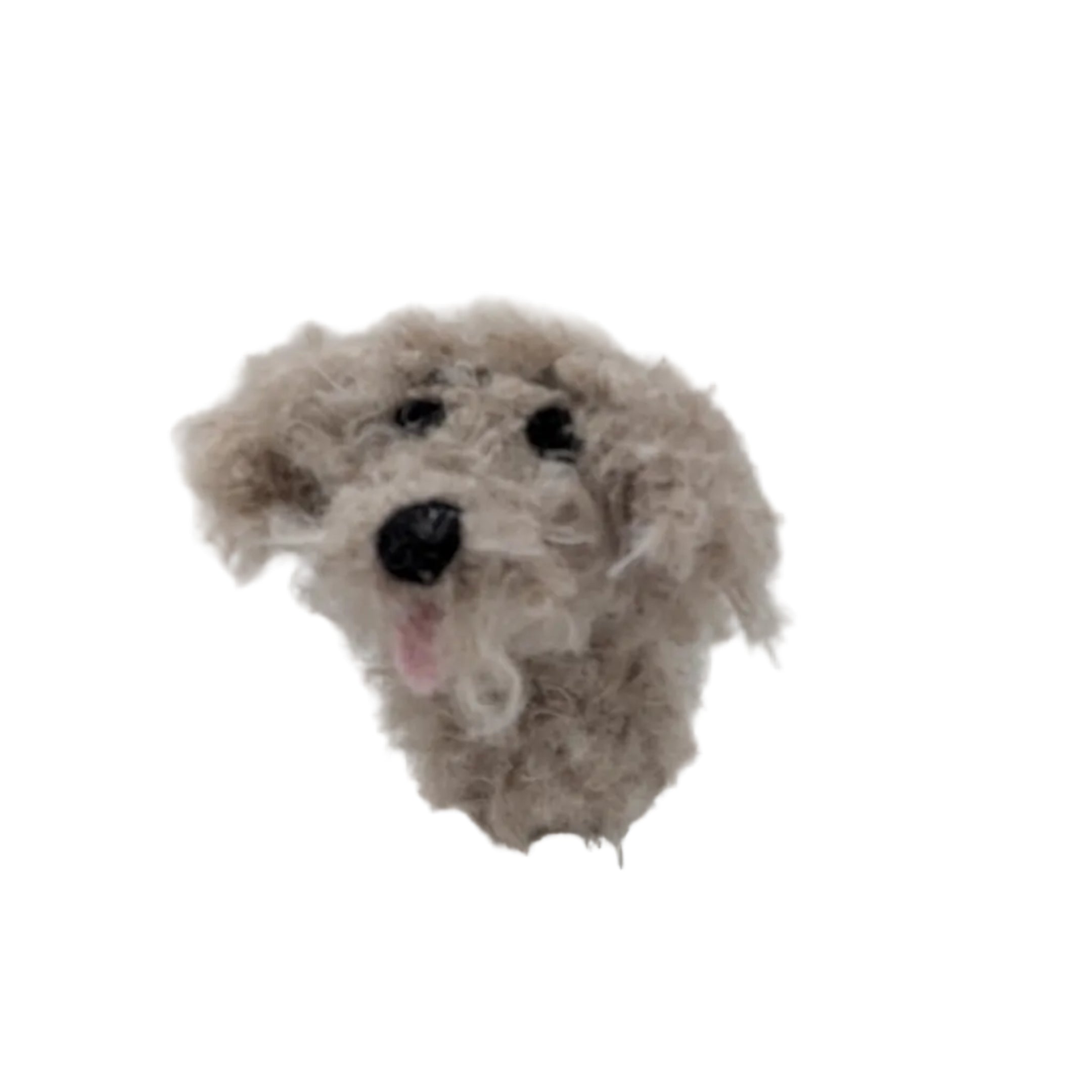 Handmade boucle and crochet dog by Lanart Alpaca