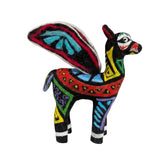 Colorful painted animal figurine on a white background