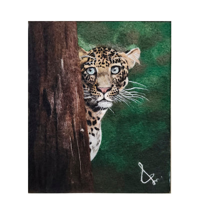 Leopard Felted Portrait