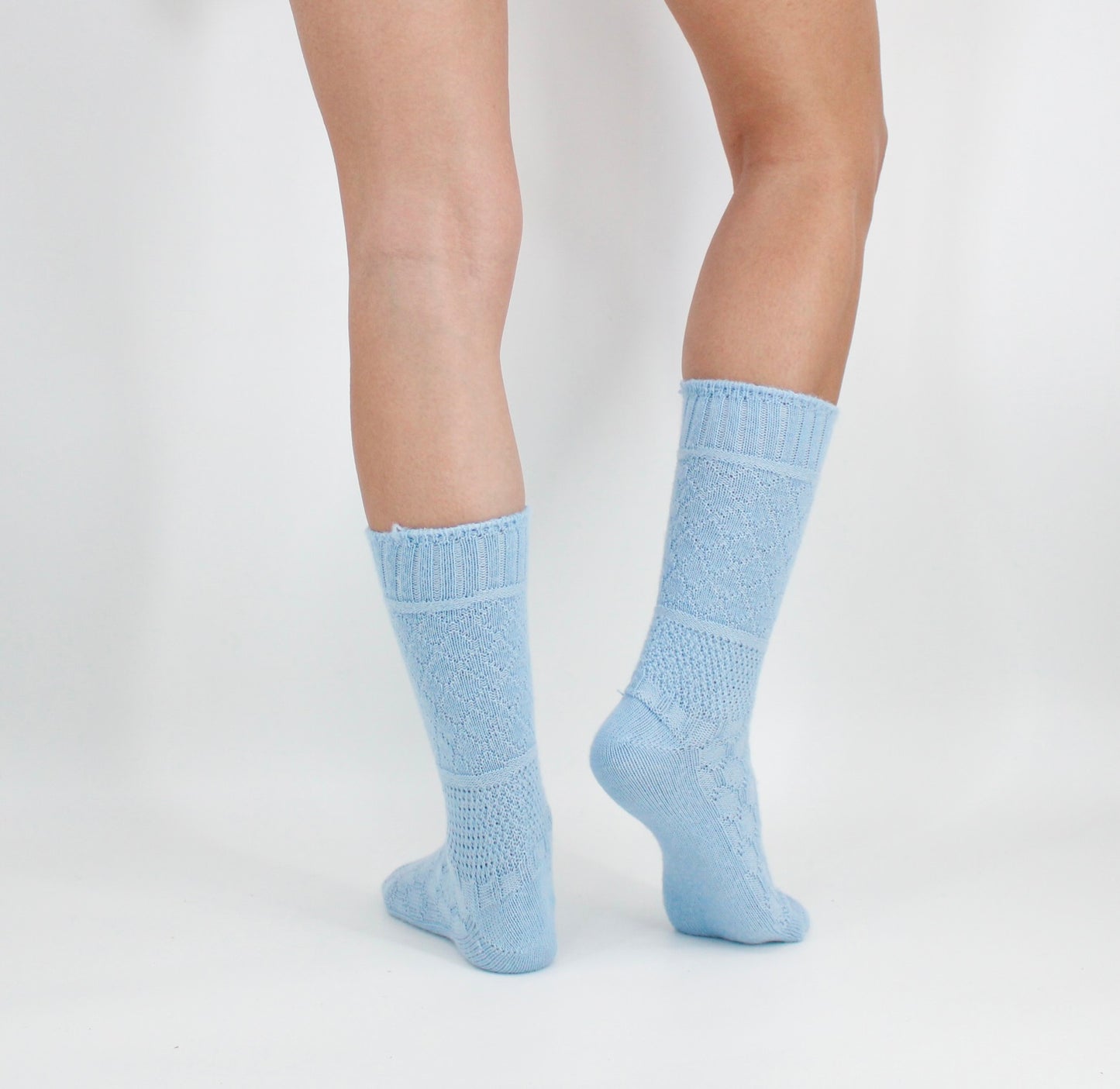 Cubism Baby Alpaca Socks-Carolina Blue