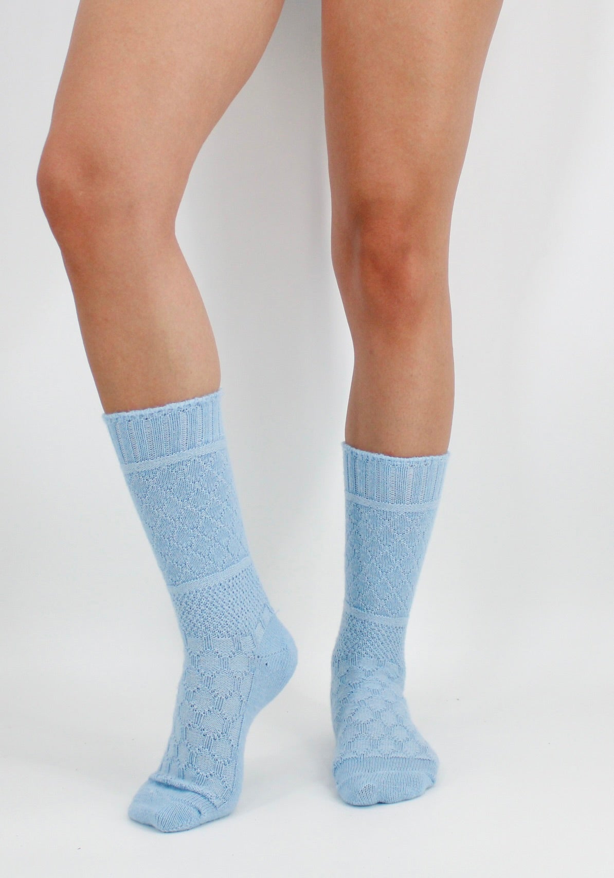 Cubism Baby Alpaca Socks-Carolina Blue