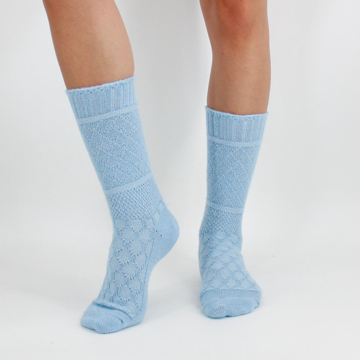 Cubism Baby Alpaca Socks-Carolina Blue