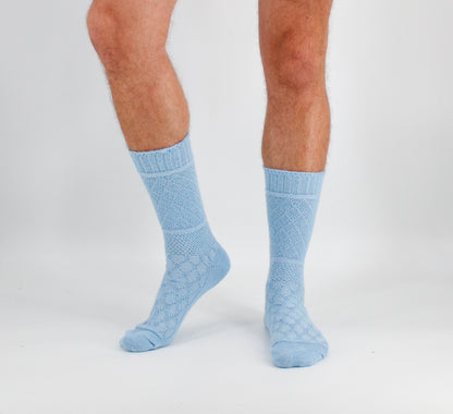 Cubism Baby Alpaca Socks-Carolina Blue