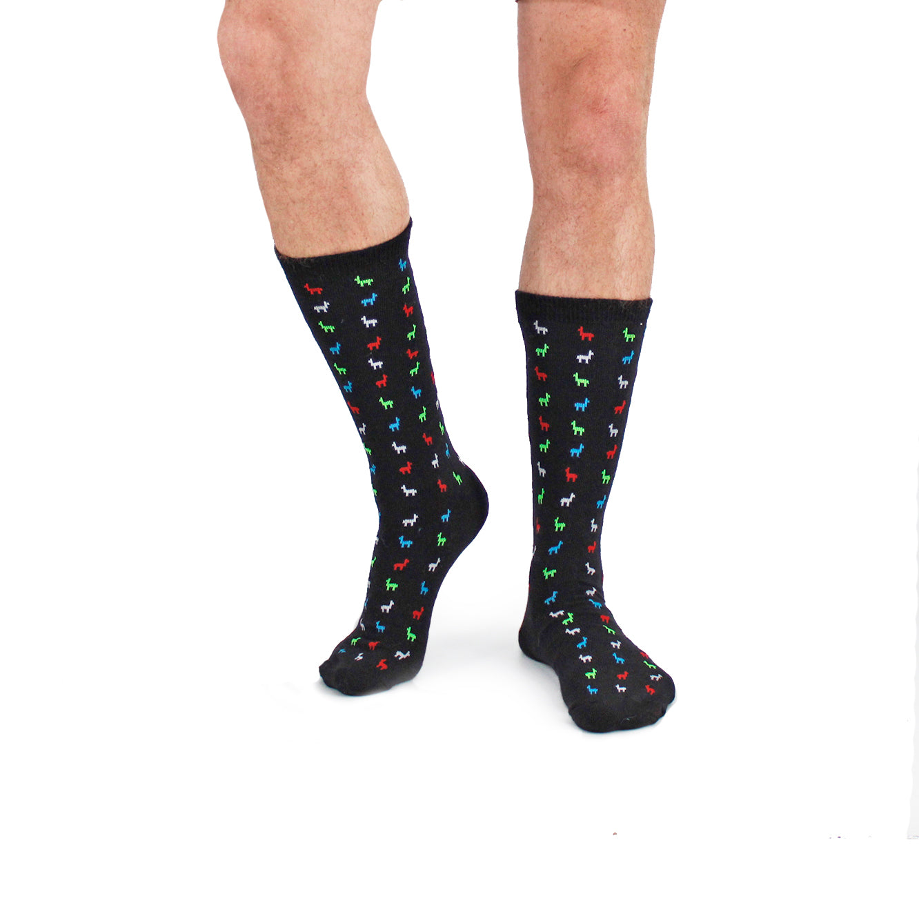 Dress: Colorful Logo Socks - Black