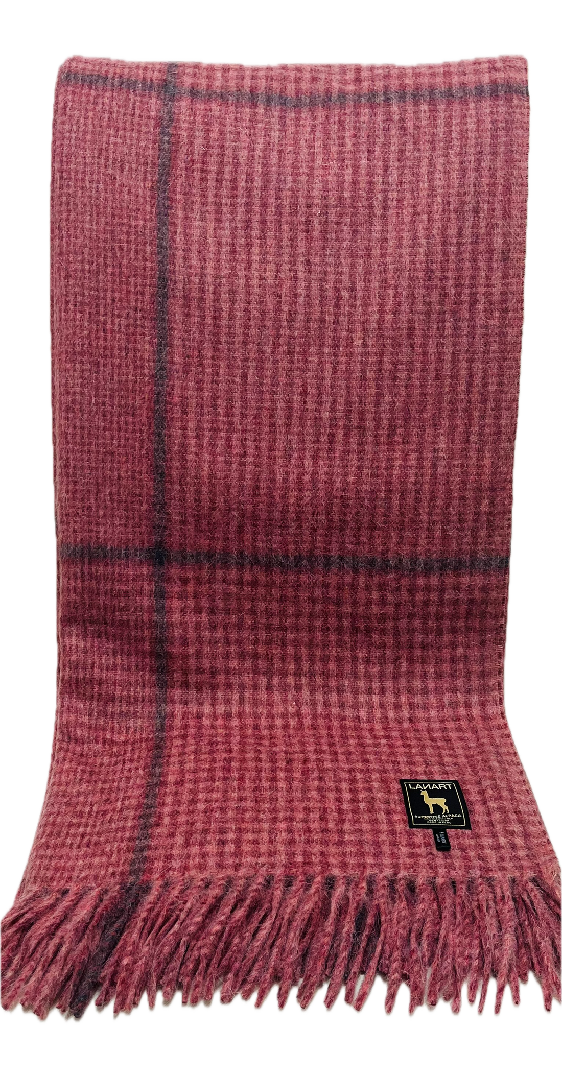 Cross Plaid Alpaca Throw Blanket