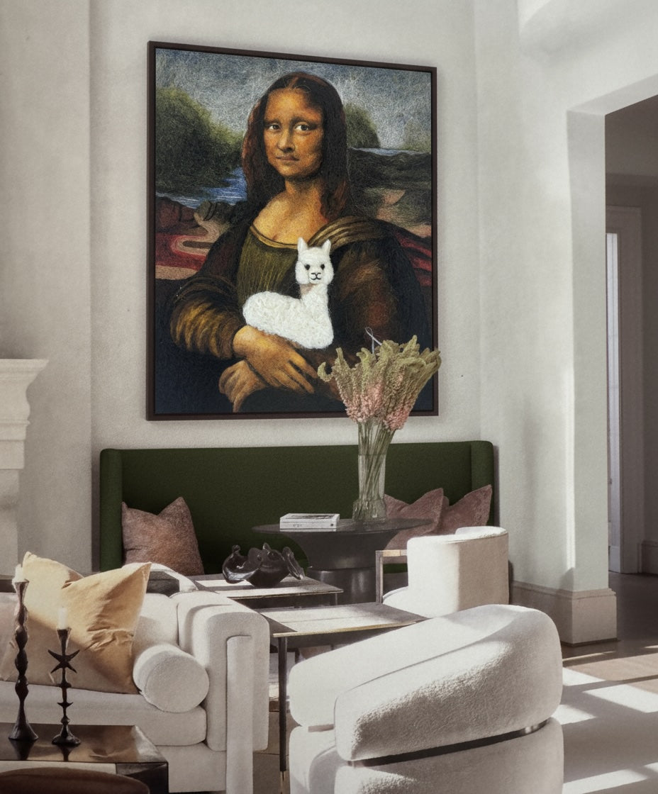 Mona Lisa—Needle-Felted Alpaca Fiber Portrait