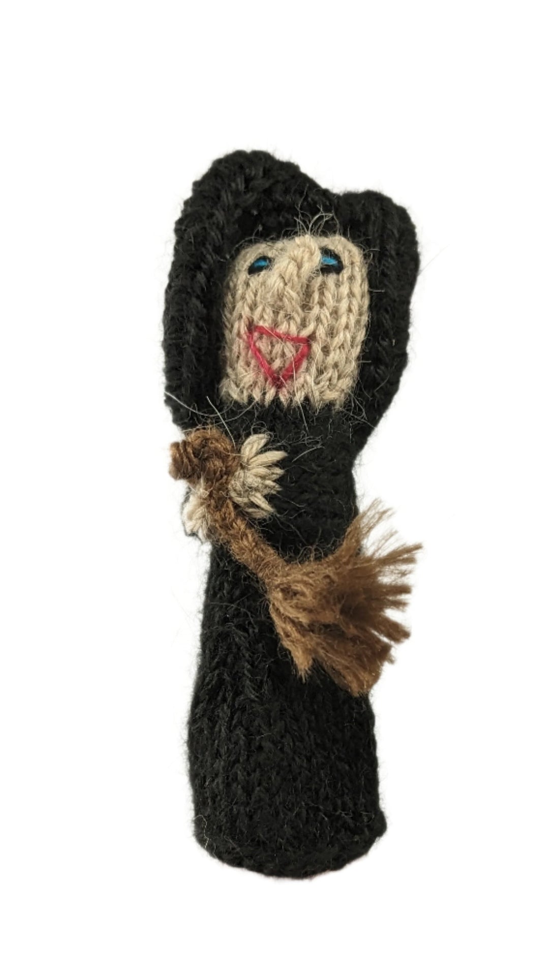 Handknit Alpaca Witch Finger Puppets
